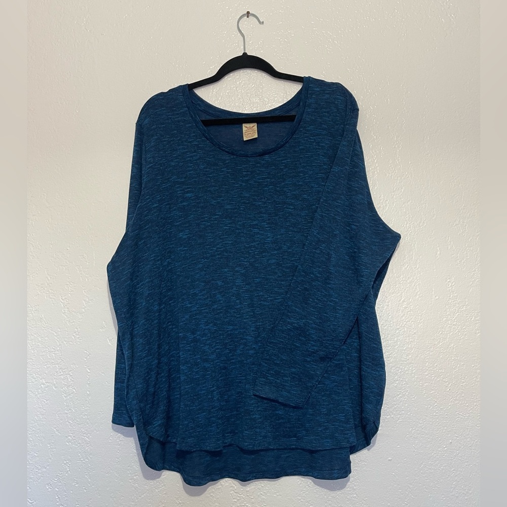 Faded Glory Women's Plus-Size Lightweight Crew Neck Long Sleeve Top, Size 3X